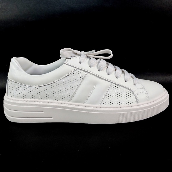 ALBERTO CICCIOLI 🇮🇹 MEN'S WHITE SOFT LEATHER  COMFORT SUMMER SNEAKERS - Picture 4 of 7
